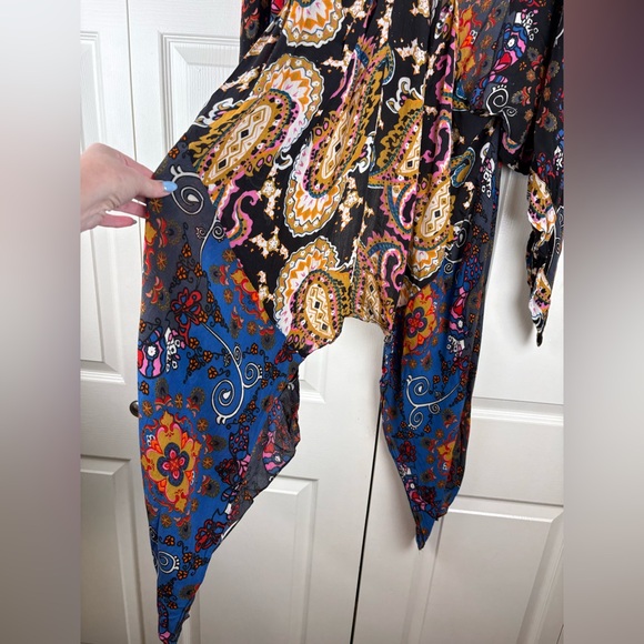 Free People Marley Mixed Print Little Wing Boho Kimono One size - Picture 7 of 9